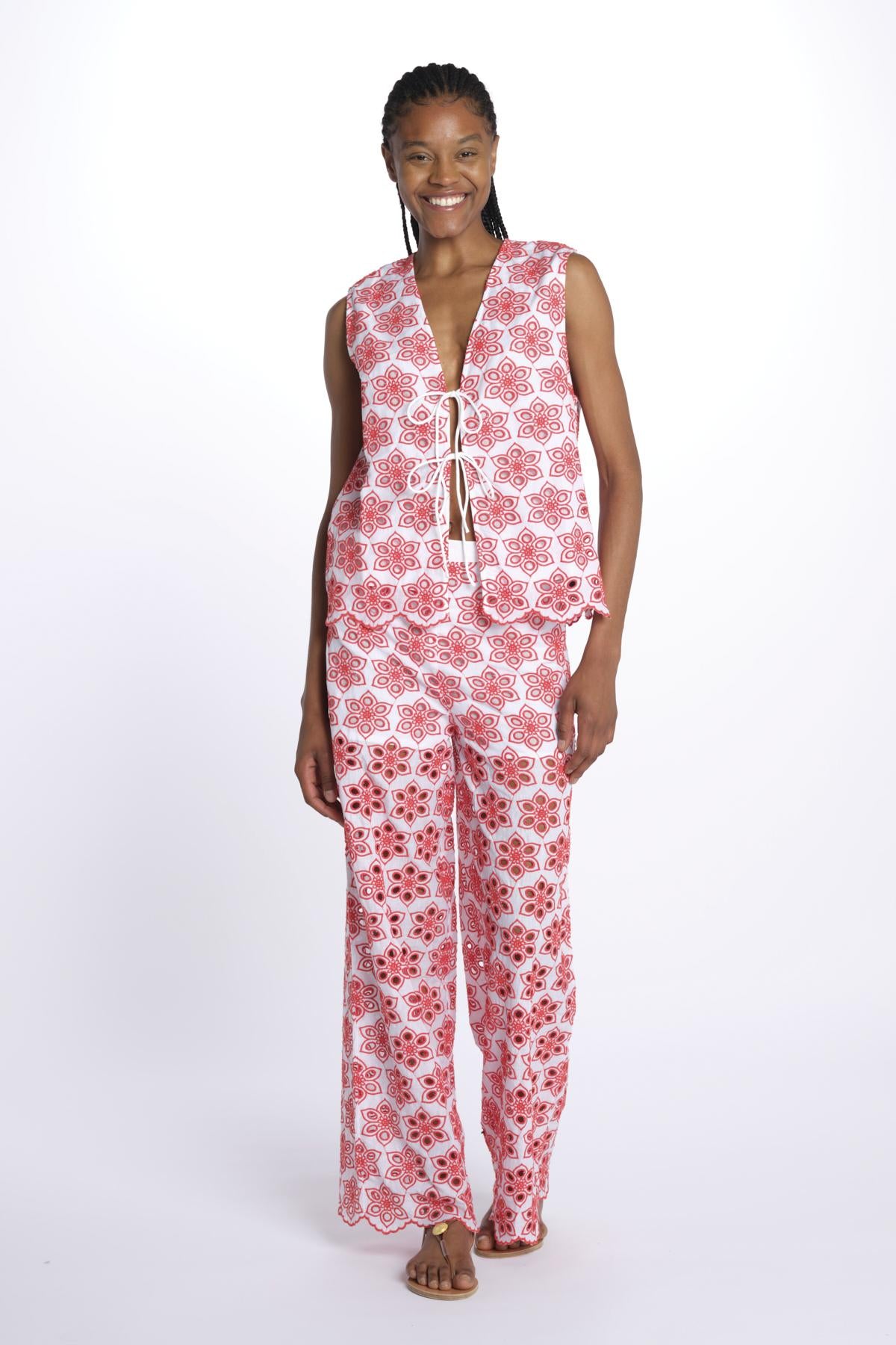 R25009EYELETRED sundress