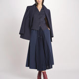 Gonna lunga con inserto centrale in jersey crêpe a pieghe plissé in tessuto tecnico FOLK 2615771011600 002 BLU weekend maxmara 