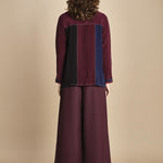 camicia con collo a pannelli BL_3261T BURGUNDY bodice 