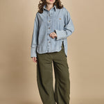 camicia denim over GLORY LBB LT BLUE BLEACH bellerose 