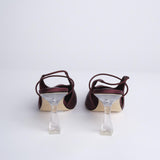 MIGNON 90 decollete in raso con tacco in contrasto F7827SE1 POR studio AMELIA 