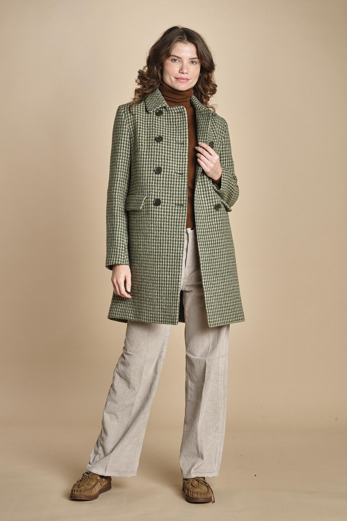 cappottino doppiopetto a quadretti 0757 40373 aspesi 