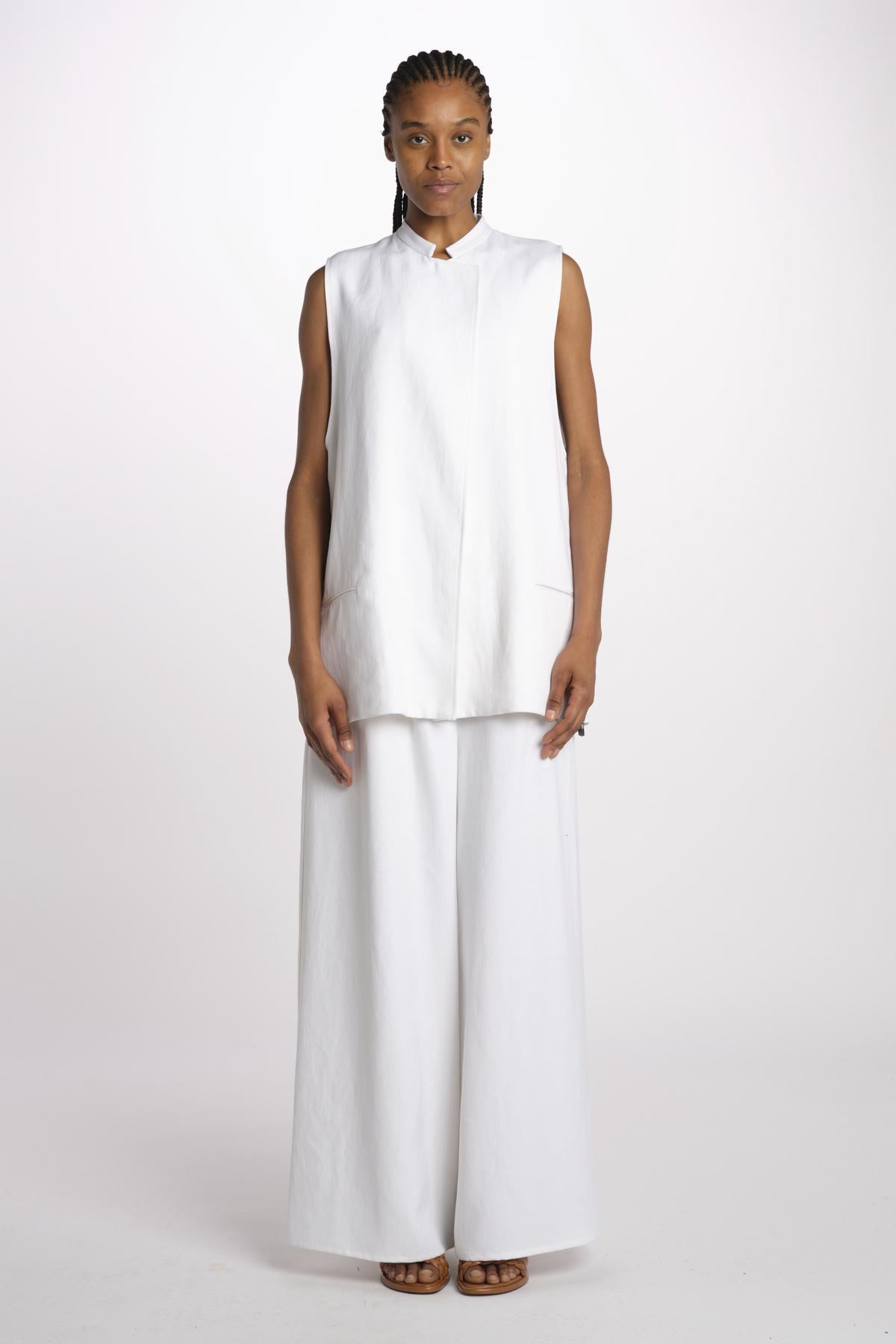 1331 gilet lino enzimato 1331 WHITE dusan 