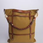 OPTIMISTE + ALICE  Bag tracolla tela verticale + pelle OPCOMUS MUSTARD my bob 