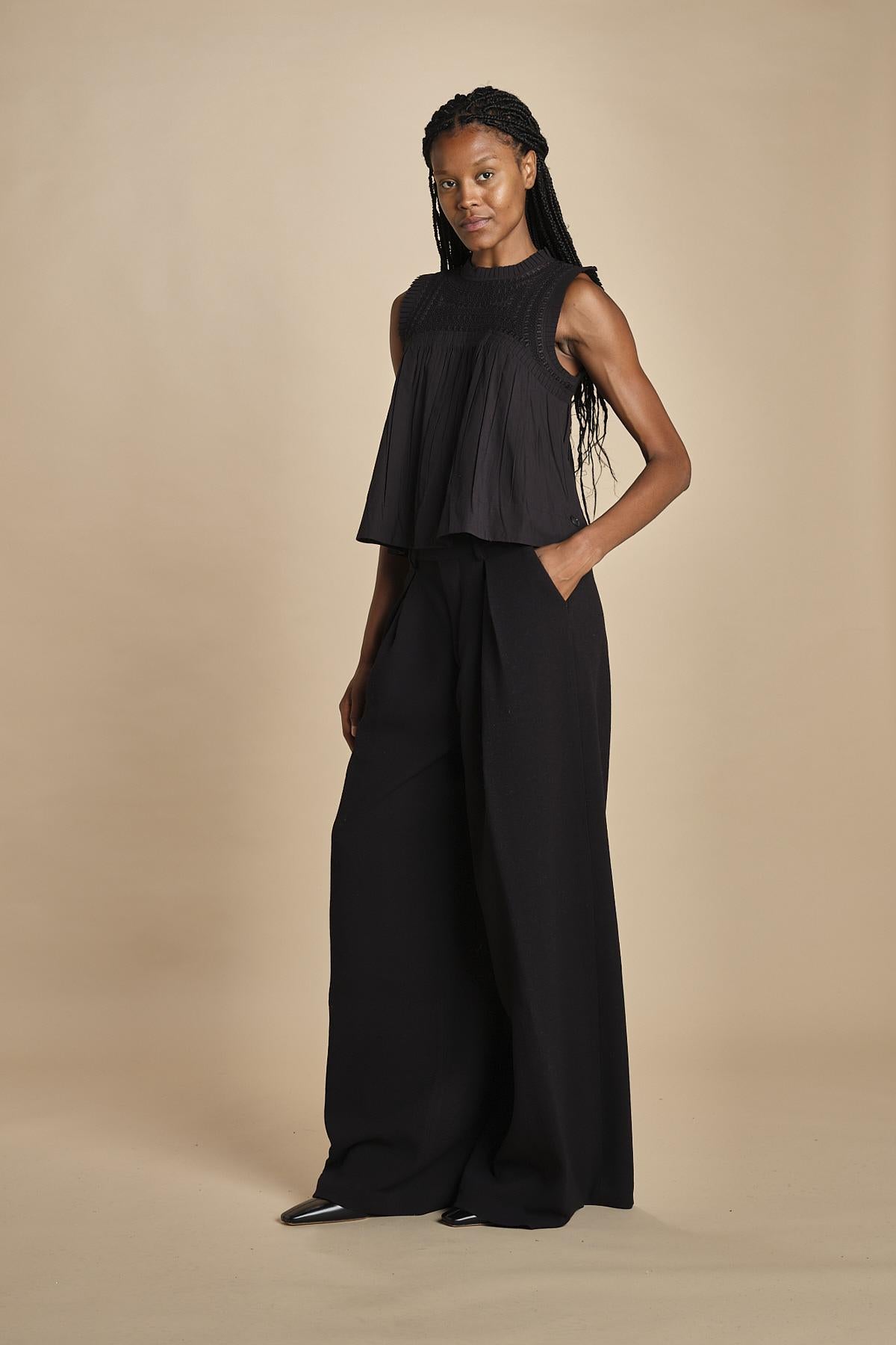 top plisse senza maniche LARISSA 107 BLACK BLACK sea ny 