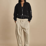 DBL LAYER BOMBER in maglia con zip. 70473TSM BA001 BLACK phillip lim 