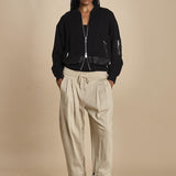 DBL LAYER BOMBER in maglia con zip. 70473TSM BA001 BLACK phillip lim 