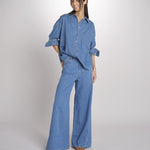 Camicia oversize in denim di puro cotone FOGGIA 2615111011600 002 BLU weekend maxmara 