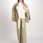 pantalone largo con nervature ORIANA 540 54 19 VERDE quelledue 