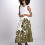 gonna con stampa fiori 350513 PALERMO GREEN 26083 farm rio 