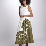 gonna con stampa fiori 350513 PALERMO GREEN 26083 farm rio 