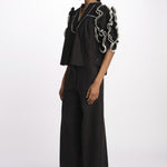 Top ROSE  con rouches ROSE TOP 1725 BLACK scarlett poppies 