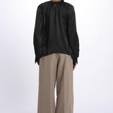 Camicia manica sbuffo CUTWORK BE24499 BLACK milaura 