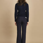 pantalone lungo a zampa. PAOLINA PL142 NAVY nine in the morning 
