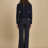 pantalone lungo a zampa. PAOLINA PL142 NAVY nine in the morning 