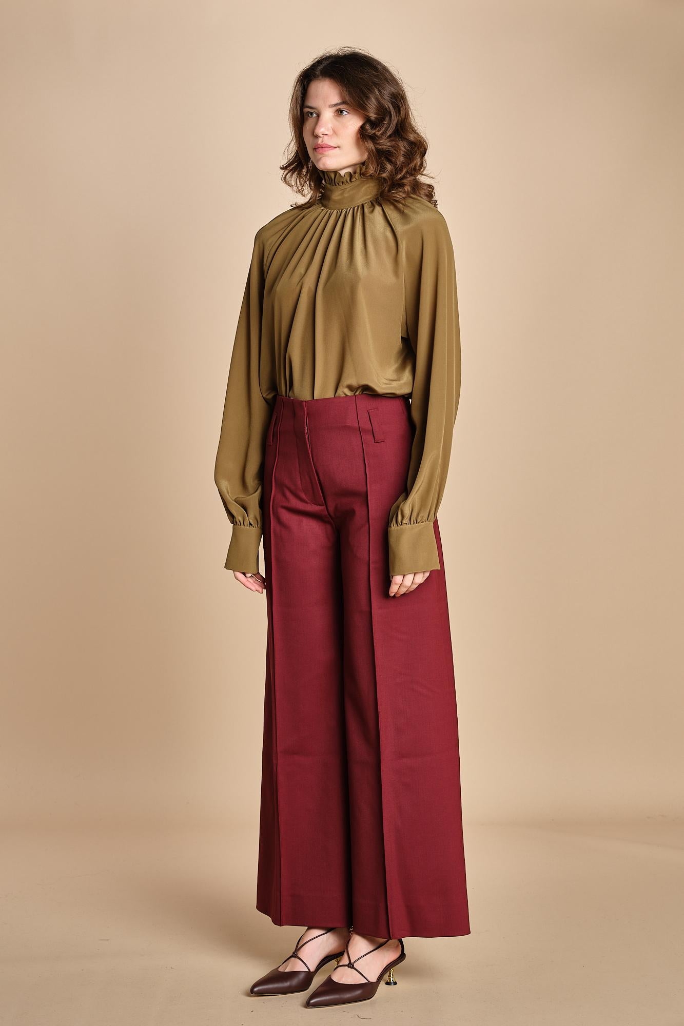 pantalone over con nervature in gabardine ORIANA 540339 164 quelledue 