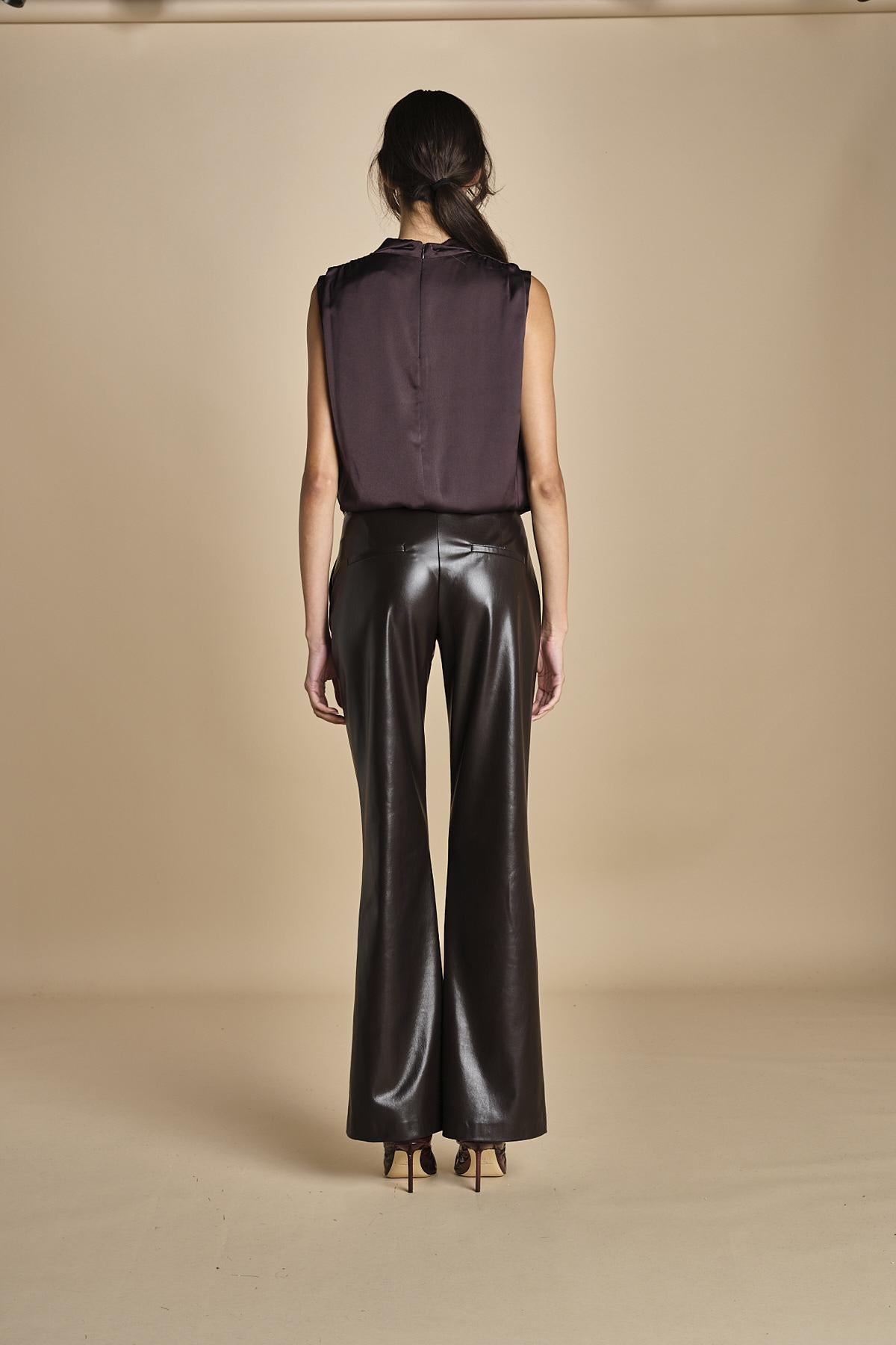 pantalone in ecopelle TRIFF F25-080 030 CHOCOLATE oscar 
