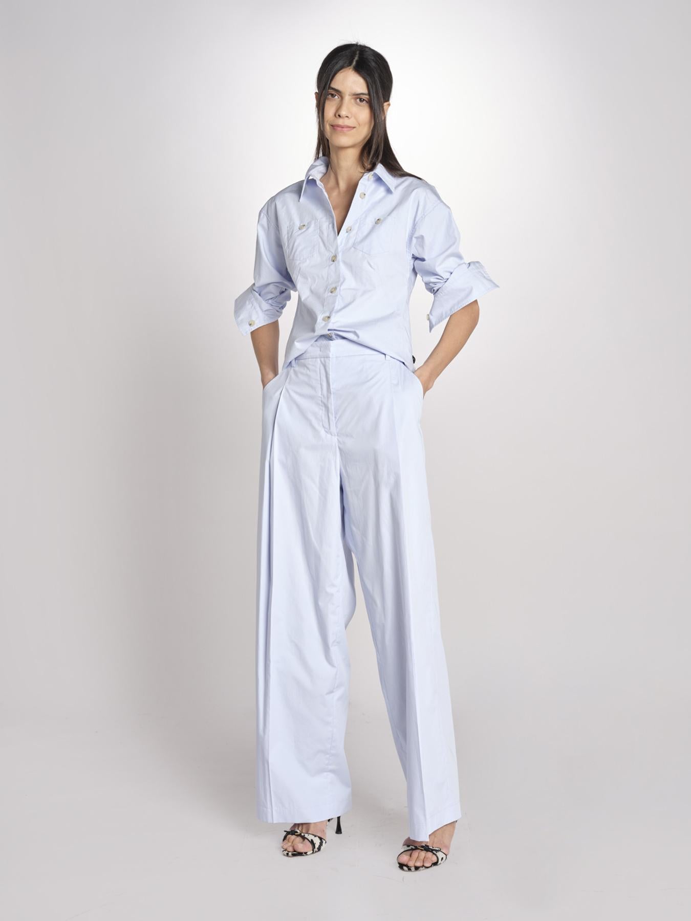 camicia uomo in popeline G012-0187-6311 CELESTE n21 