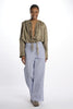 Striped trousers with pockets