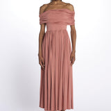 Abito ARIEL midi jersey arricciato 12248301 TERRACOTTA malina 