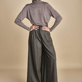 pantalone in flanella con cuciture T1406L VERDE dusan 
