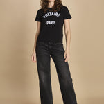 t-shirt con scritta. JWTS02837 BLACK 011 zadig & voltaire 
