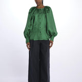 Camicia manica bottoni E20FT09 EMERALDGREEN martin grant 