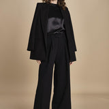 camicia raso e chiffon LISBONA BLACK crida 