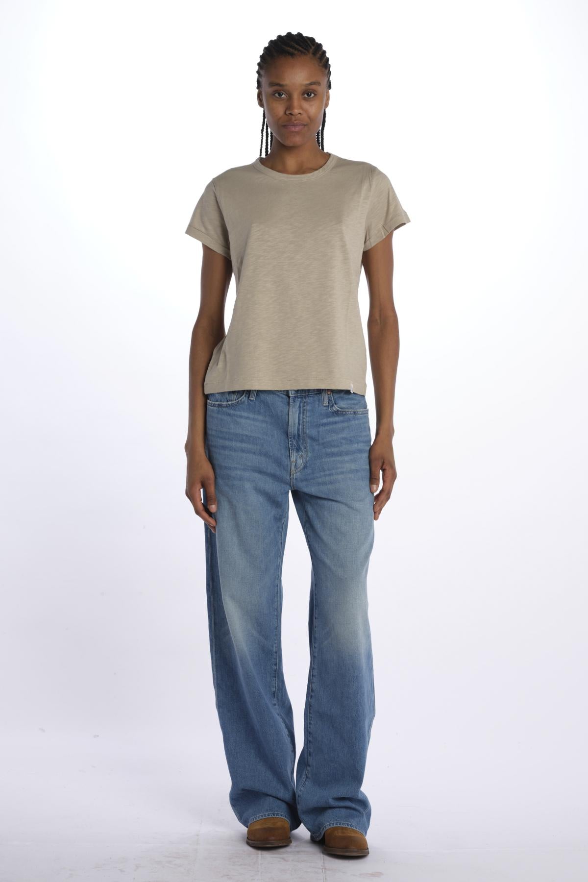 T-shirt girocollo m/c basic WSCT20 GREIGE merz b 