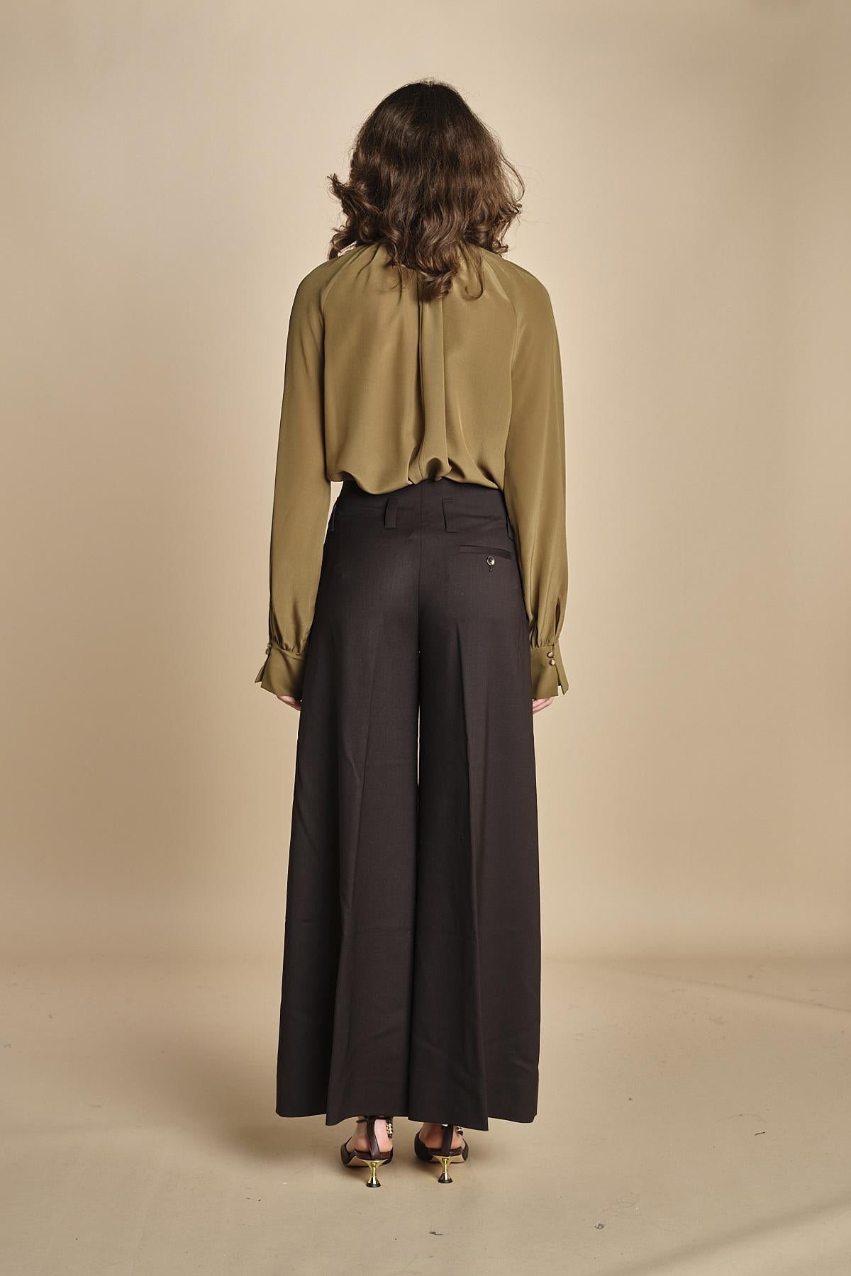 pantalone over con nervature in gabardine ORIANA 540339 11 quelledue 
