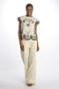 Top KINGSLEY ricamo fiori colombe