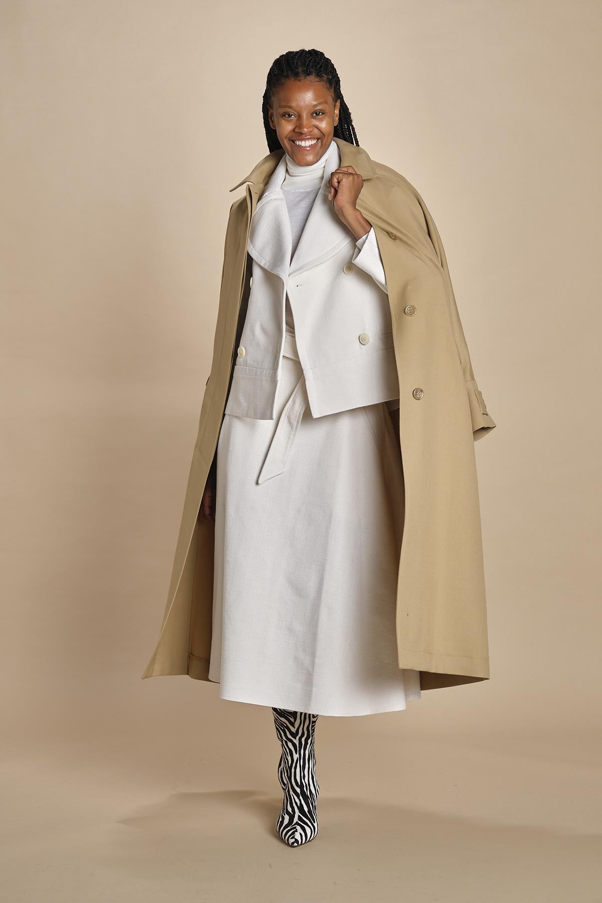 peacot corto di seta SHORT PEA JACKET  A16V02-C NS97 AVORY martin grant 