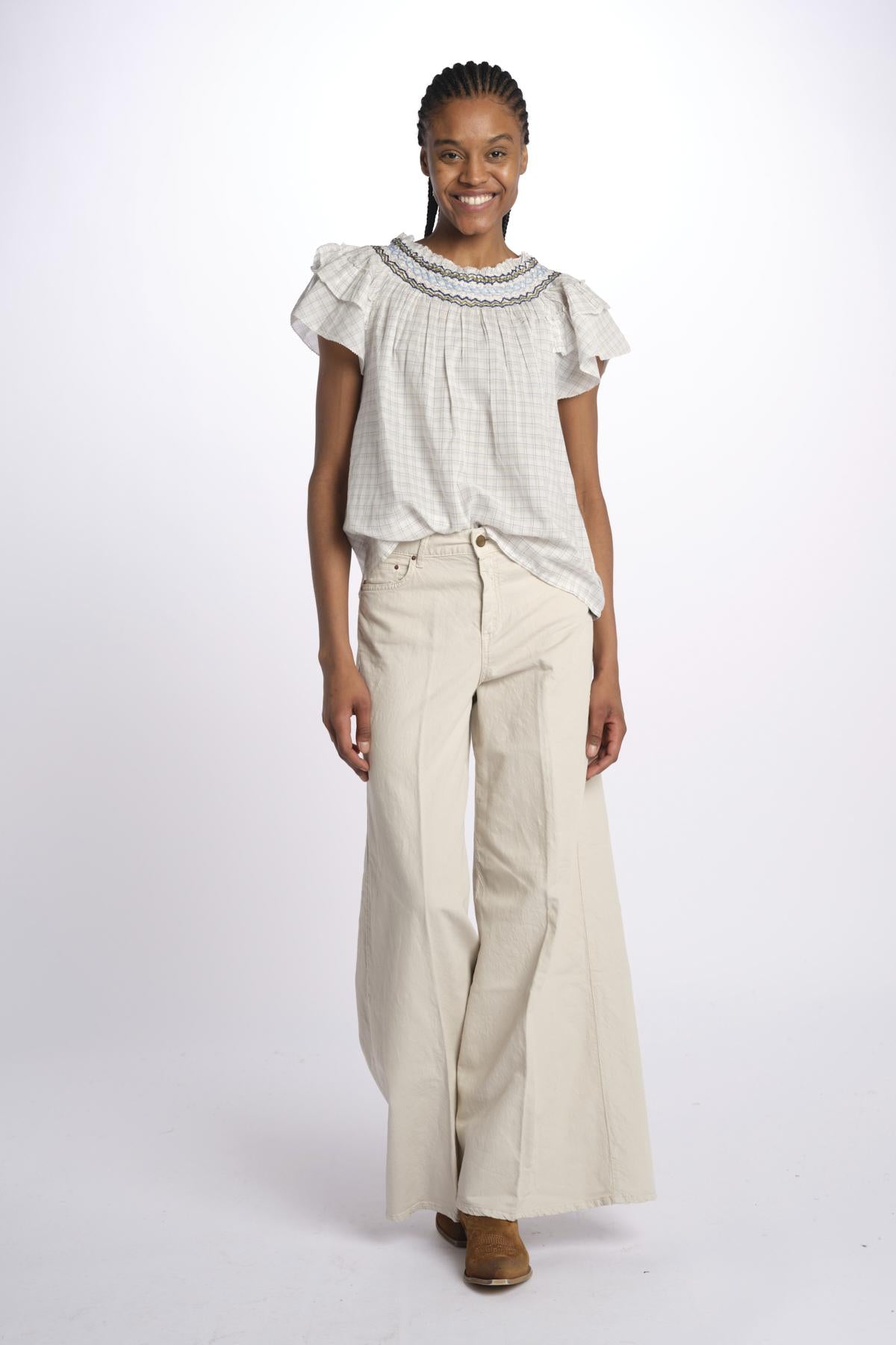 CATHY camicia check con collo arricciato CATHY C1316 bellerose 