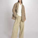 pantalone in canvas con pinces B042-02152-1186 KAKI CHIARO n21 