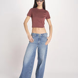 t-shirt a costine PARGA 026TS614RM VINO woc 