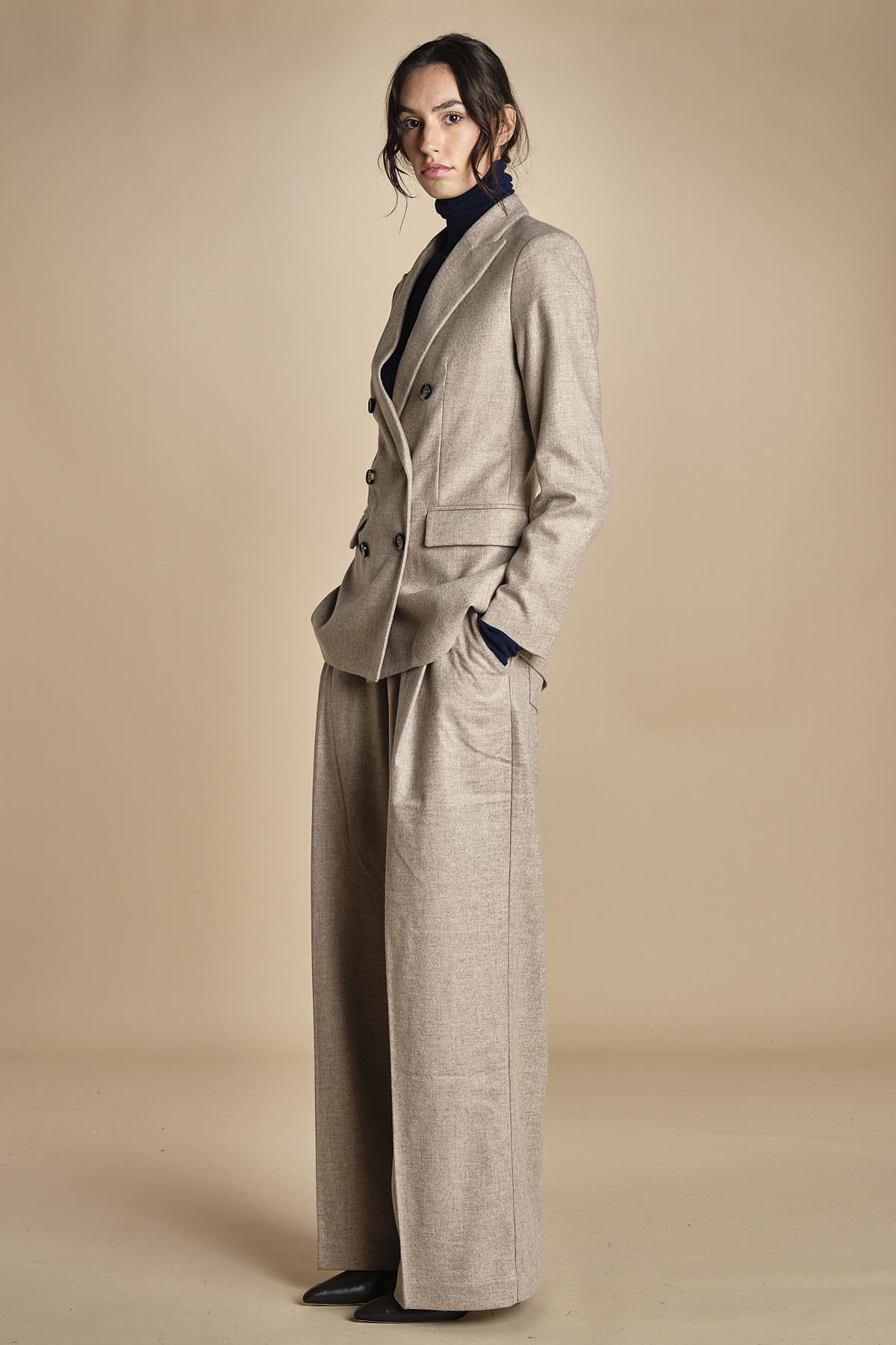 ZINA doppiopetto flanella di lana ZINA BEIGE true avenue 
