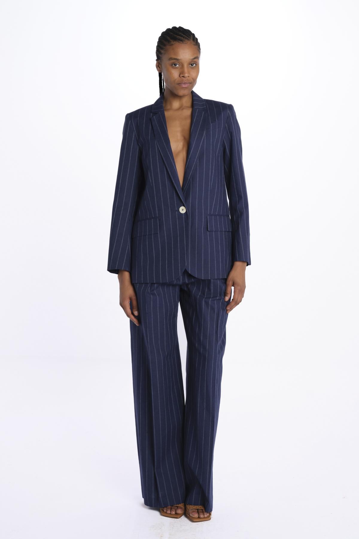 Blazer BRUNAgessato 1 bottone 14V005LI020 NAVY ines de la fressange 
