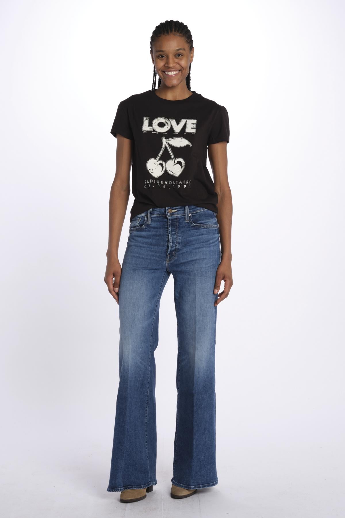 Walk bc concert cherry love JWTS02684 BLACK zadig & voltaire 