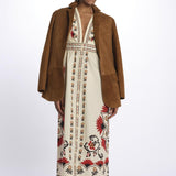 Abito lungo CASHEW MANDALA  stampa fiori 328978 CREAM farm rio 