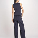 Gilet scollo a V in jersey double di cotone POGGIO 2615911021600 002 BLU weekend maxmara 