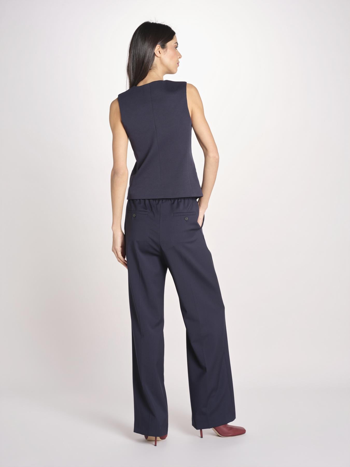 Gilet scollo a V in jersey double di cotone POGGIO 2615911021600 002 BLU weekend maxmara 
