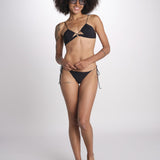 costume due pezzi con spalline sottili KAISS DEEP BLACK amazuìn 
