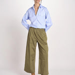 pantalone con elastico in popeline GOLFO 2615131102600 002 VERDE KAKI weekend maxmara 