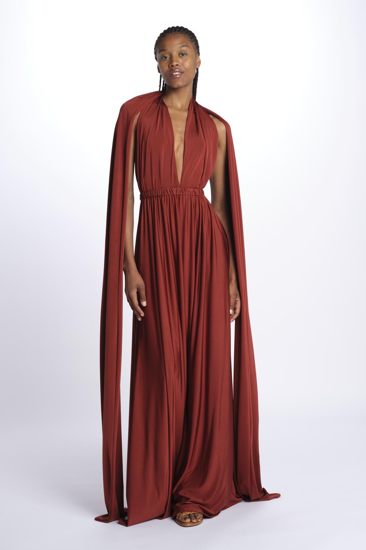 ALLUIM DRESS abito lungo ALLIUM CHOCOLATE nash 
