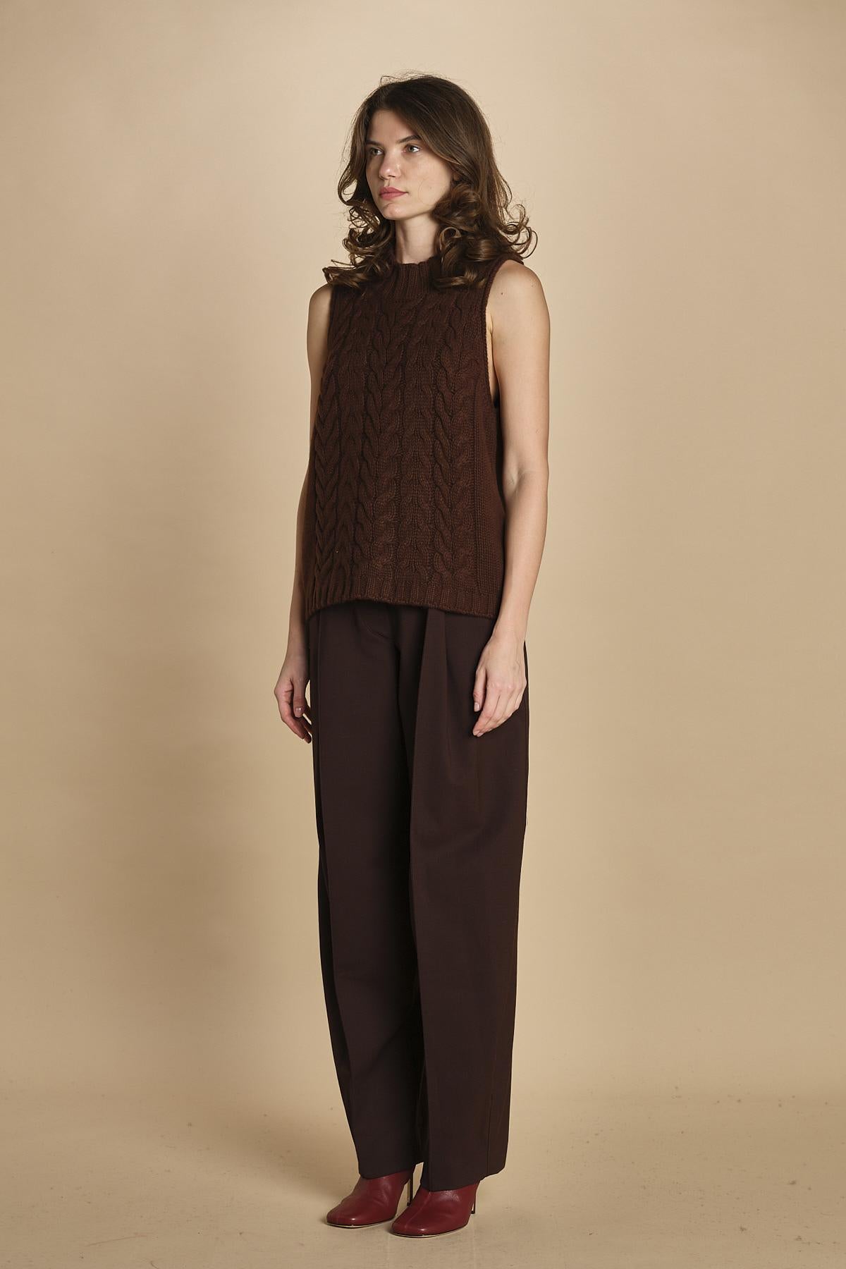 gilet trecce D230514A MORO milaura 