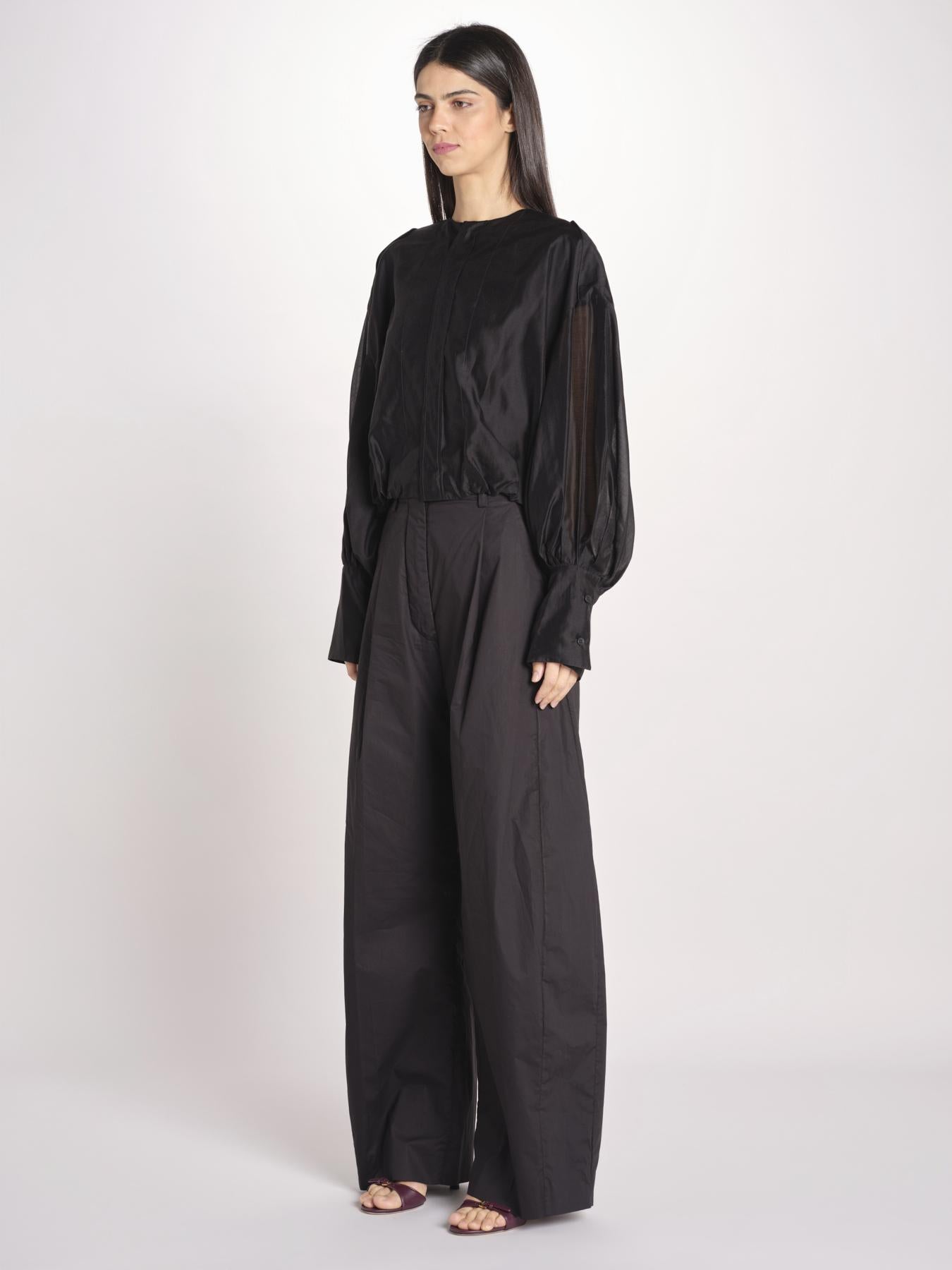 camicia in mussola con manica a sbuffo DIANA 4007 T0161 BLACK T0002 the latest 