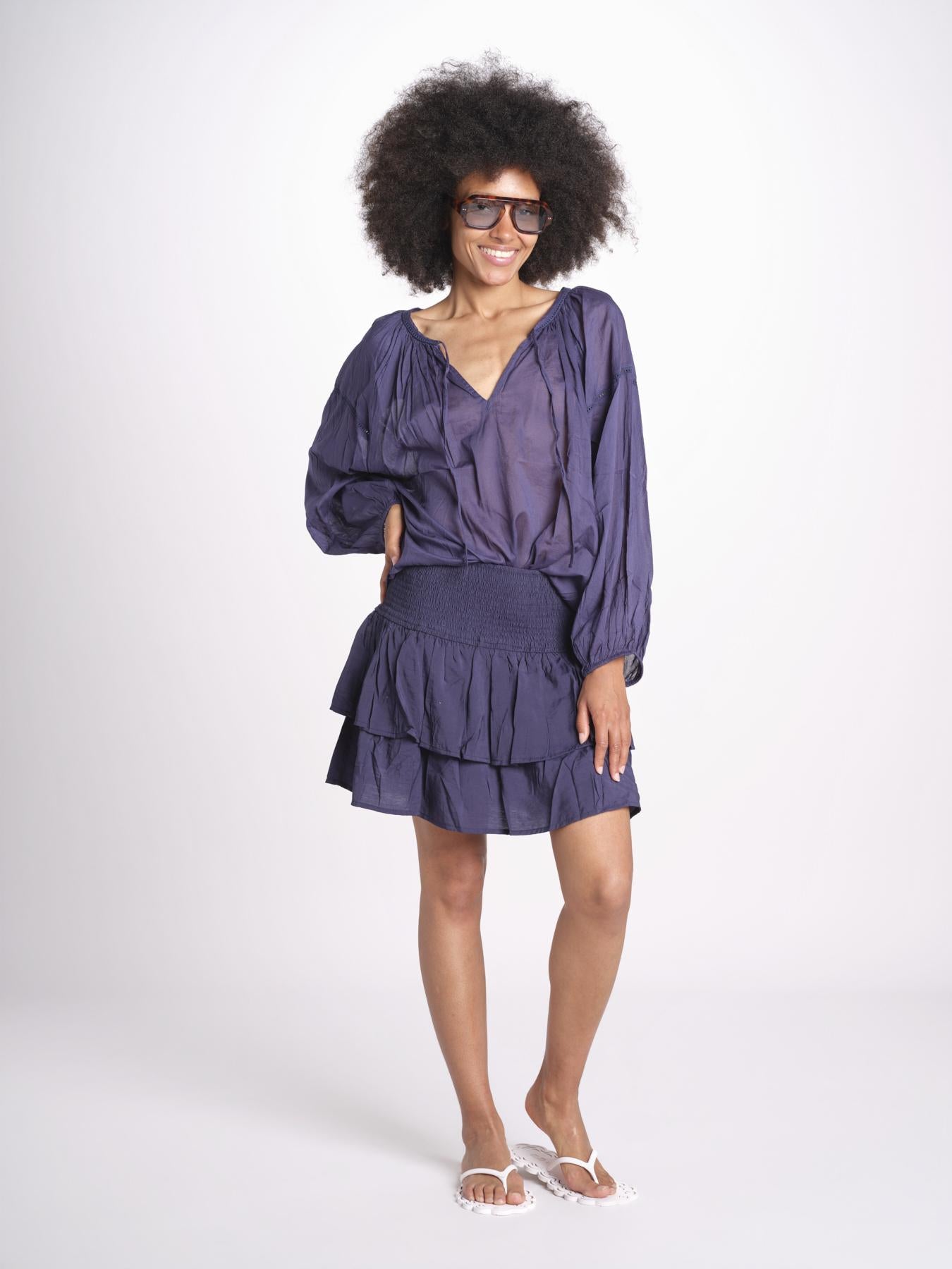 camicia voille nervature ALEXANBLATU ENCRE laraethnics 