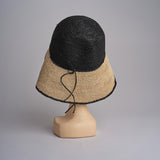 CAPELINE cappello in paglia bicolor DEMI CAPELINE CROCHET 01BG196 BLACK bagatelle france 