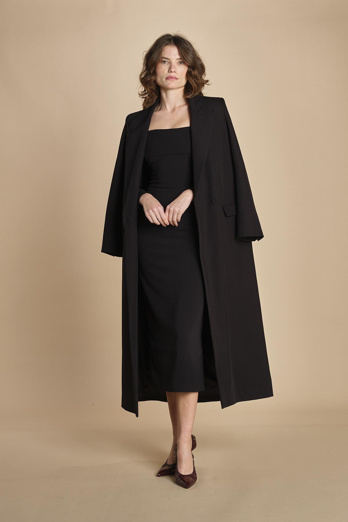 tubino manica lunga con spalle scoperte YUNI BLACK solace 