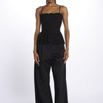 Top MARTINA elastico sangallo DM 1229 BLACK damson madder 